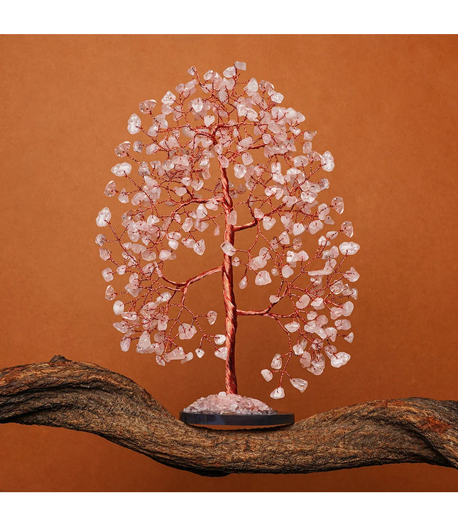 Rose Quartz Slice Base Tree