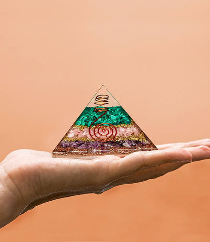 Amethyst Green Aventurine Orgonite Pyramid
