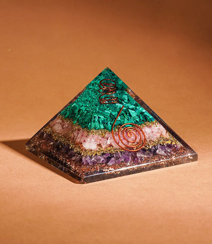 Amethyst Green Aventurine Orgonite Pyramid