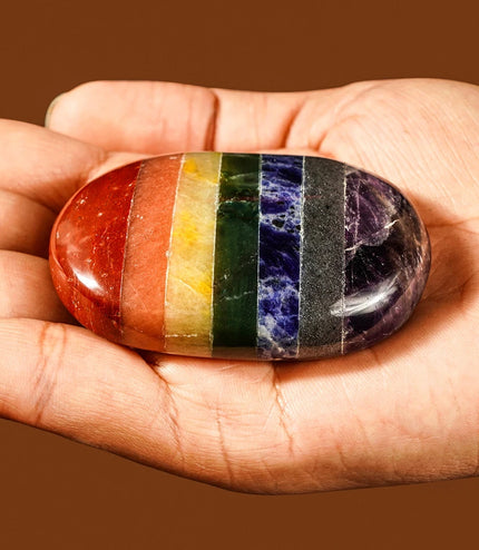 7 Chakra Palm Stone