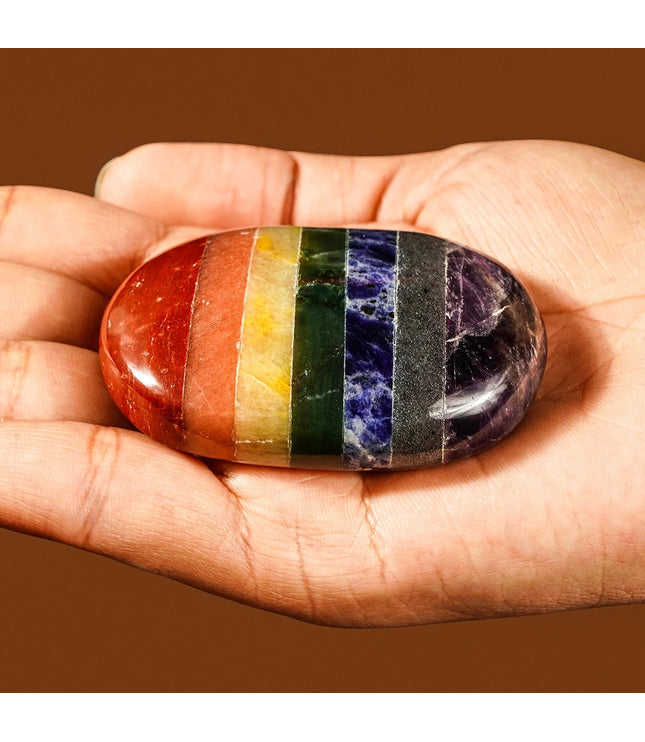 7 Chakra Palm Stone